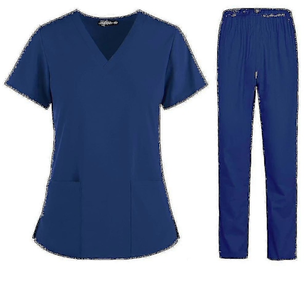 Sjuksköterska Dam Tyg Kortärmad Medicinsk Uniform Sky blue L