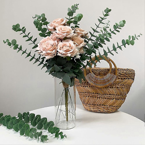 36 stk. Eukalyptusstilker Dekor Kunstige Eukalyptusblader Falske Grener For Bryllup Blomsteroppsats