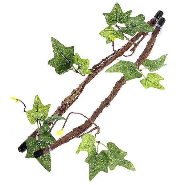 2 st Reptil Djungelrankor Böjbar Gren Hängande Terrarium Växtblad Dekor