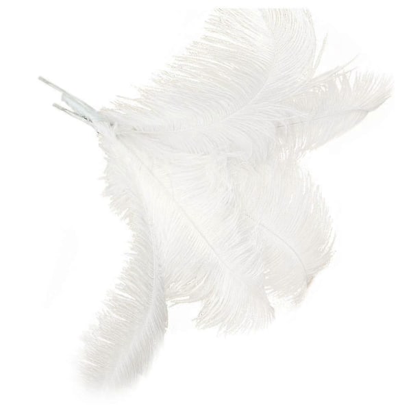 10 stk Naturlige Strudsefjer Bryllup Fest Dekoration Hvid 45-50cm
