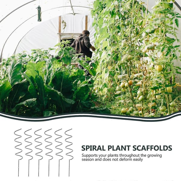 6 st Järnkonst Växtstöd Pinnar Spiral Växtställningar Blomstöd Rack