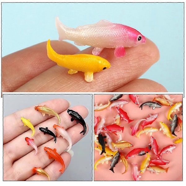 10 stk. Mini Simulering Gullfisk Modeller Fargerike Mini Falske Fisk Modeller Blandet Stil
