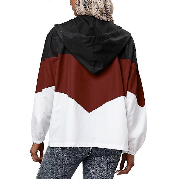 Färgglad vindjacka för dam, vattentät, lättviktsjacka Red XL