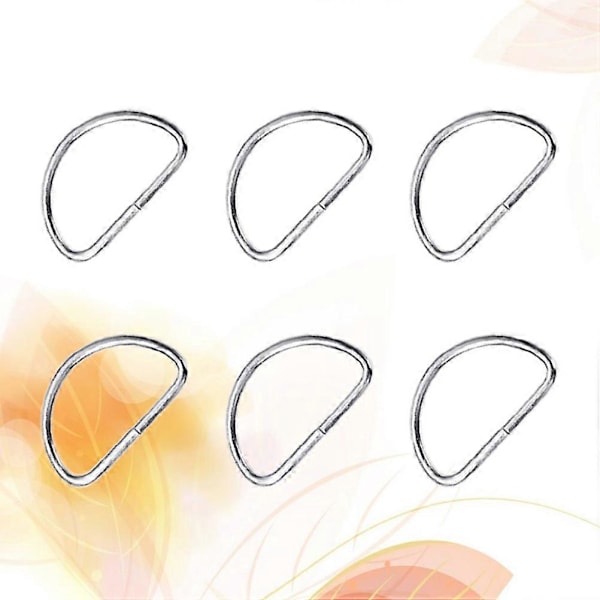 100 stk. Metall Skulderstropp D-ring Multipurpose Veske Webbing Ring Tilbehør for Bagasje Klær Ryggsekk Belte (Sølv)