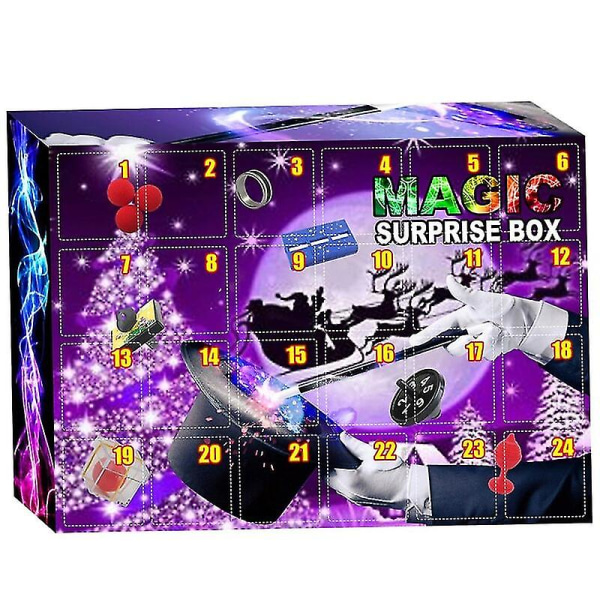 24 Fack Pussel Leksak Advent Jul Nedräkningskalender Dekorationslåda Leksak Julhelger Överraskning