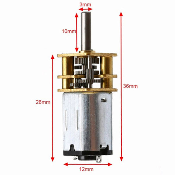 4 kpl 30rpm N20 -nopeusvaihteinen DC 6V -moottori pelkistysvaihteilla ja metallivaihteistolla