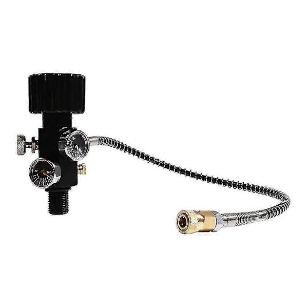 M18x1.5 Pcp Tank Dobbel Manometer Ladeventil Luftfyllestasjon Gassflaske Påfyllingsadapter 6000psi Wit