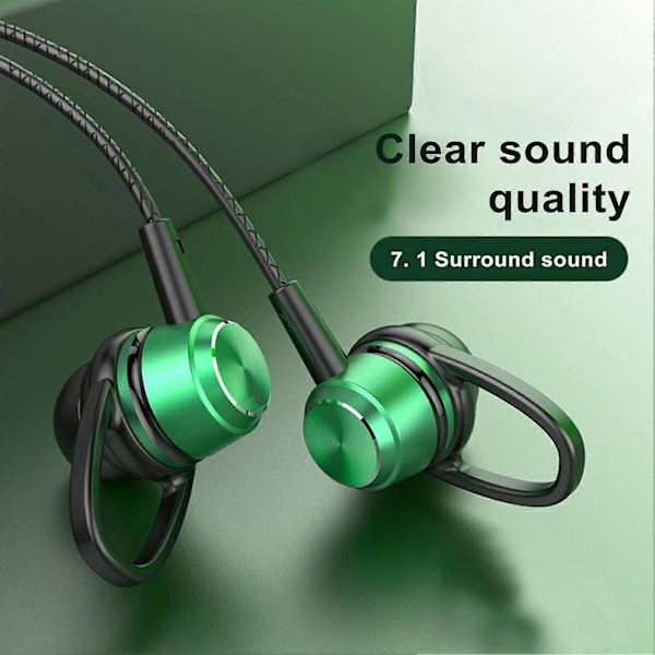 3,5 mm:n HiFi-langalliset kuulokkeet mikrofonilla, melua vaimentavat, korkealaatuinen ääni, raskas basso, korvan sisäiset dynaamiset äänikuulokkeet