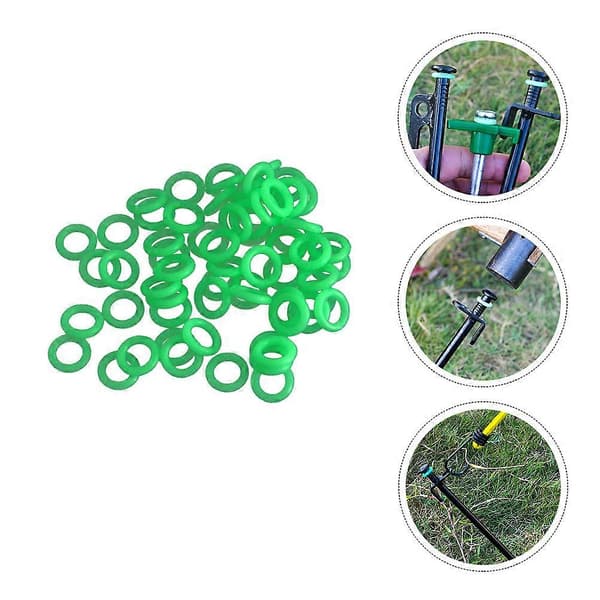 100 stk. Fluorescerende Ringer Camping Teltringer Teltspiker Lysende Ringer