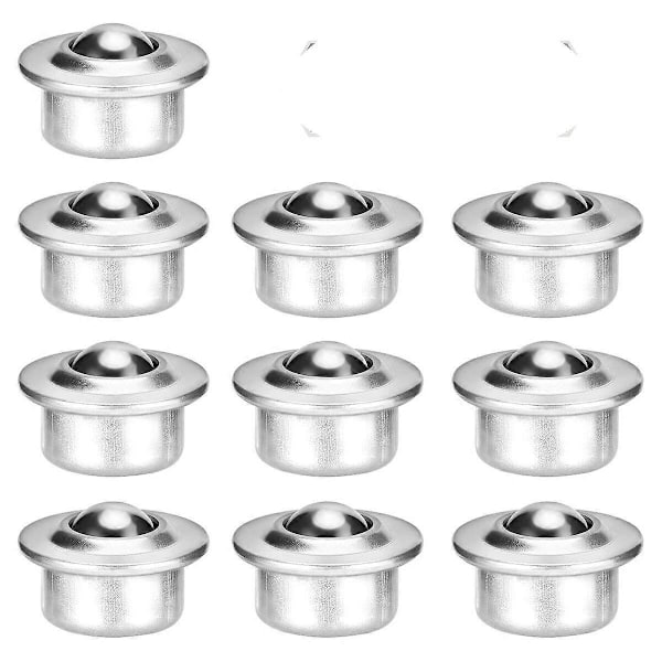 UEETEK 10 st Rostfritt Stål Universal Bas Metall Kullager Hjul Monterade Lageröverföringslager