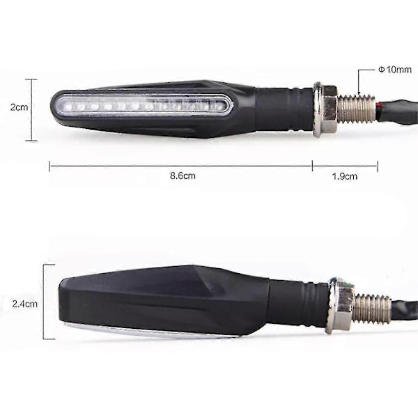 4 stk Motorsykkel 12 LED Blinklys Indikator Lys Gul (Ruipei)