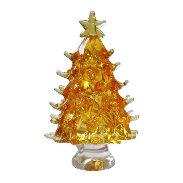 Julgransfigur i kristall, bordsdekoration, julklapp Yellow
