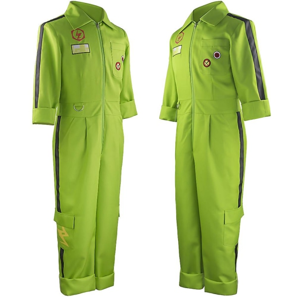 2023 Game Anime Danganronpa Kazuichi Souda Cosplay Kostym Peruk Rosa Hår Grön Jumpsuits Kostymer Halloween Carnival Kostym Kostym suit wig XXL