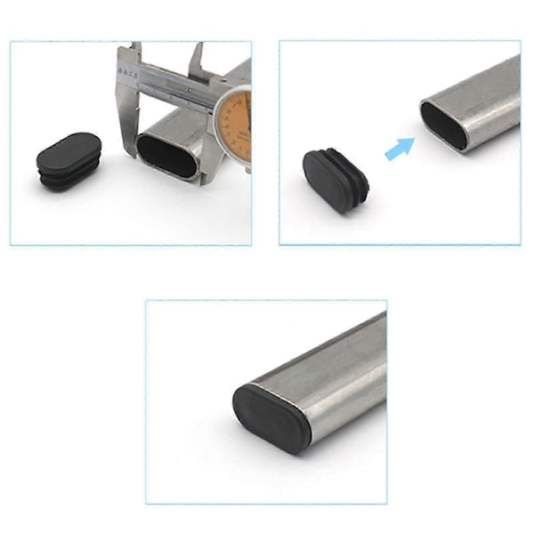 100 Stk. 15x30mm Plast Endestykker, for Møbelføtter Rør Ovale Endestykker, for Plast Stolben Stopper, for Ovalt Rør_fo s20241212682