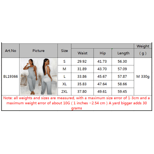 Ny sexy dame jumpsuit med ryggløs og løse seler i ensfarget gray L