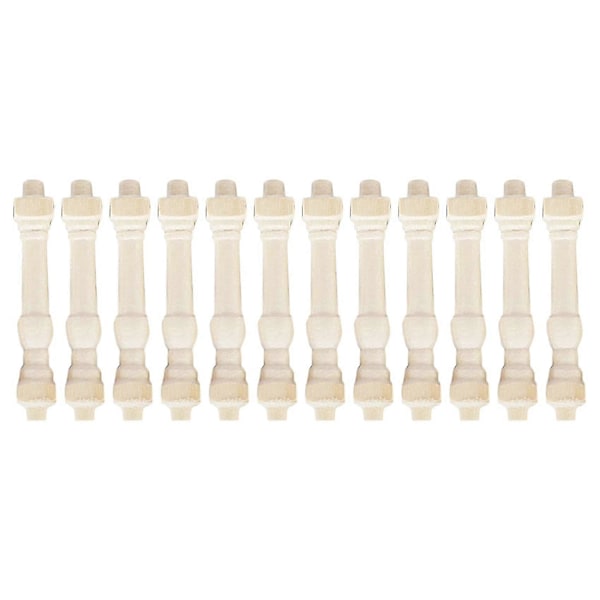 12 stk. 1/12 Dukkehus Møbelben Stol Bord Miniature DIY Byggere Træ Dukkehus Balustre