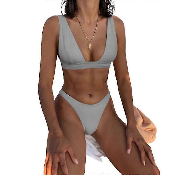 Mimigo Dame Lavtaljet Bikini Badedragt Push Up Halter Todelt Badedragt COLOR 8 M