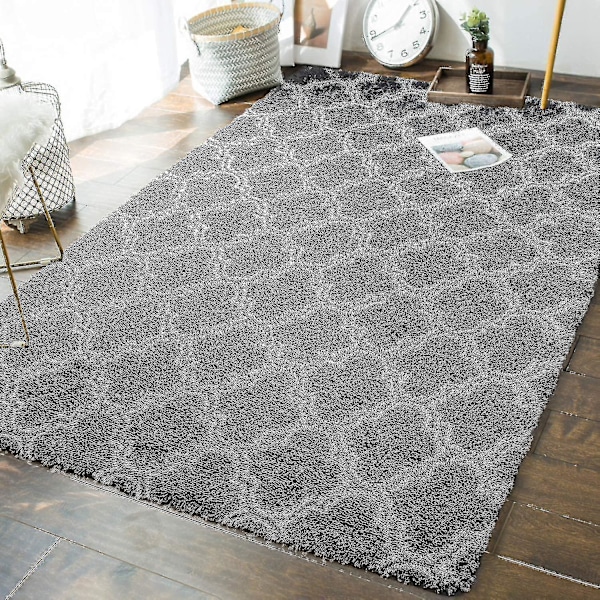 Tflycq Geometriska Mattor för Sovrum - 152 x 244 cm Luddig Ryamatta Modern Inomhus för Vardagsrum Flickor Pojkar Barnrum Sovsal Barnkammare Hem Semesterinredning Golv