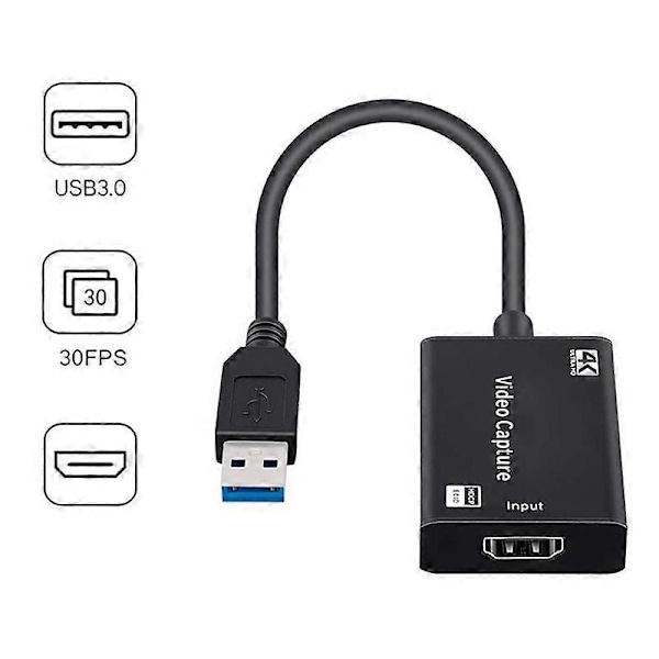 USB - HDMI-yhteensopiva Teräväpiirto 1080P 4K Videokaappauskortti Pelien Suoratoistolähetyksiin