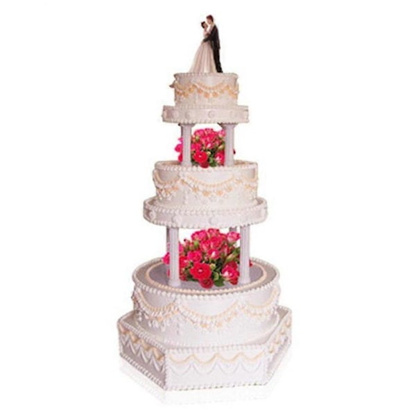 8 st/set S+ Tårtpelare, bröllopstårts pelare D, fondant tårtform Val