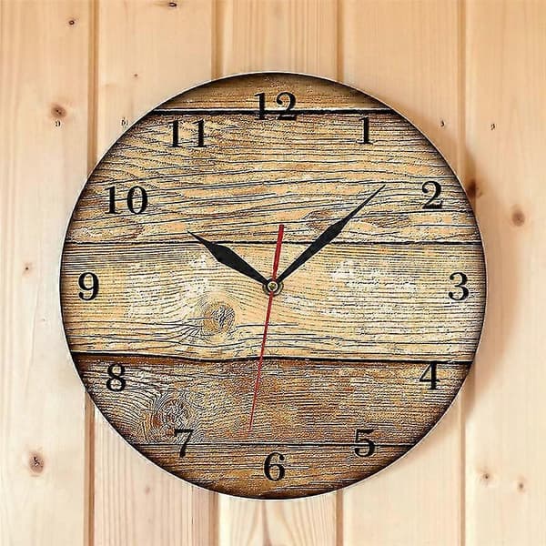 Väggklocka, trä, 100% tyst utan tickande, diameter 33 cm, design, för vardagsrum, sovrum och kök