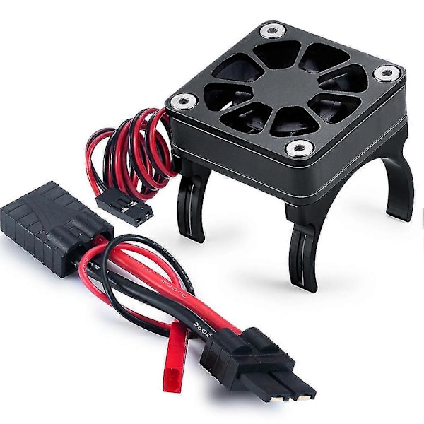 Rc-auton moottorin jäähdyttimen suojus tuuletin moottorin jäähdytyslevy lämpötilan säätö 1/10 Rc Crawler Traxille