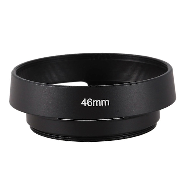Svart 46mm Metall Motljusskydd För 25mm F1.4 35mm F1.6 50mm F1.8 Spegellös