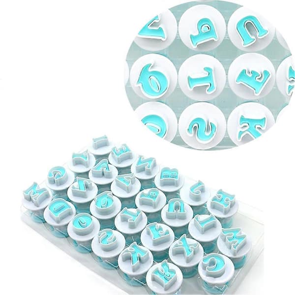 Bogstav Nummer Kageform Etui Fondant Stempel DIY Form Køkken Bage Tilbehør
