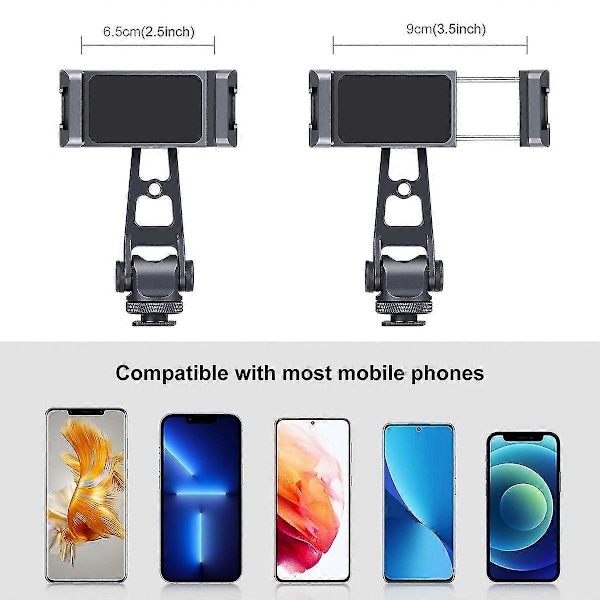 Z-akse 360 Roterende Cold Shoe Telefon Aluminium Legering Metall Telefon