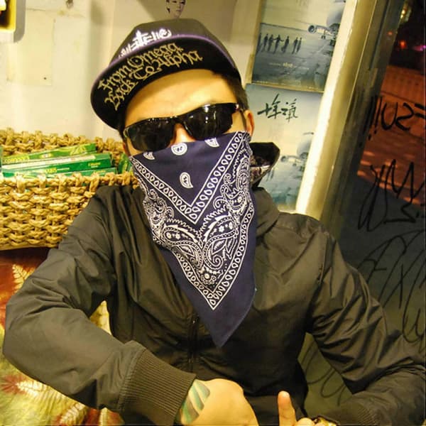 Set med 1 Marinblå Bandanas - Kashmir Bomullsscarf Säljs Styckvis