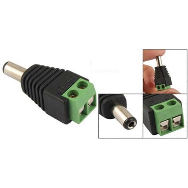 20 stk. 2,1x5,5 mm hannplugg DC strømadapter for CCTV-kamera