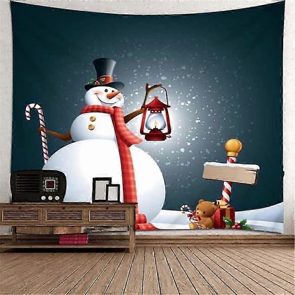 Väggbonad med jultema för rum, 3D-polyestertapeter, studentrum 04 Snowman 1