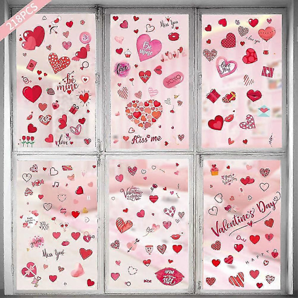 9 stk./sæt Valentinsdag Klistermærke Display Vinduesglas Klistermærker Køleskabsmagneter Valentinsdag
