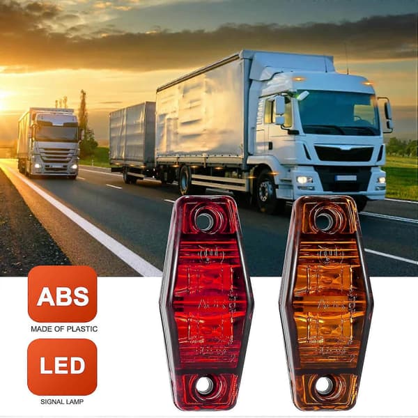2 LED Sidemarkeringslys Lamper Lastebil Tilhenger Klaring Lys Forseglede Indikatorlys Vanntett (4