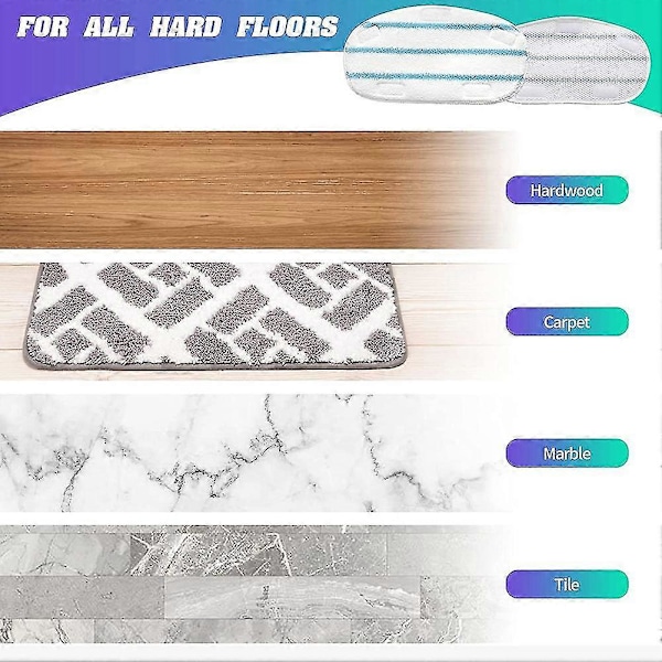 6 kpl Mikrokuitu Vaihto Höyrymoppi Liinat Yhteensopiva Pursteam Thermapro 10-in-1 Mop Ac:n Kanssa