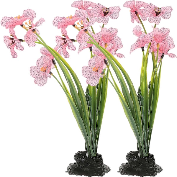 2 stk. Dekorative akvarieplanter, delikat falsk plante, skrivebordsakvarieplante, akvarietilbehør