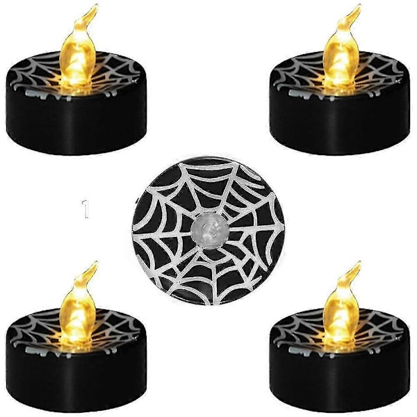 Sort Flameless LED Lys 12 stk.