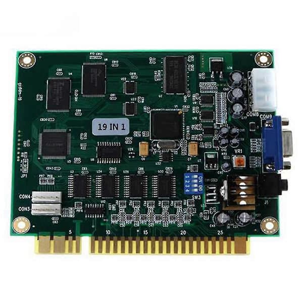 19 I 1 Multicade Pcb Board Arcade Klassisk Spilleplade Med 28p Kabel Vga Output Arcade Spilleplade H