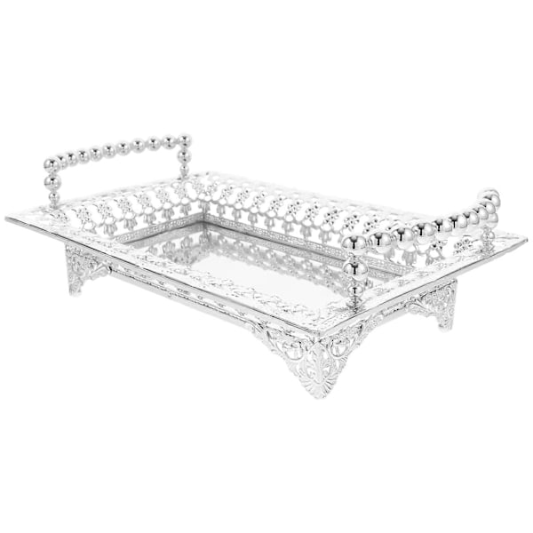 Nordisk Stil Jern Frugtskål Frugtbakke Snackbakke med Håndtag Snack Serveringsfad