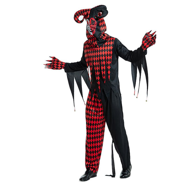 Halloween Cosplay Anime Clown kostym för män Kvinnor Circus Jester Dress Up Kläder 2023 Jumpsuit Vuxen Scenuppträdande XL