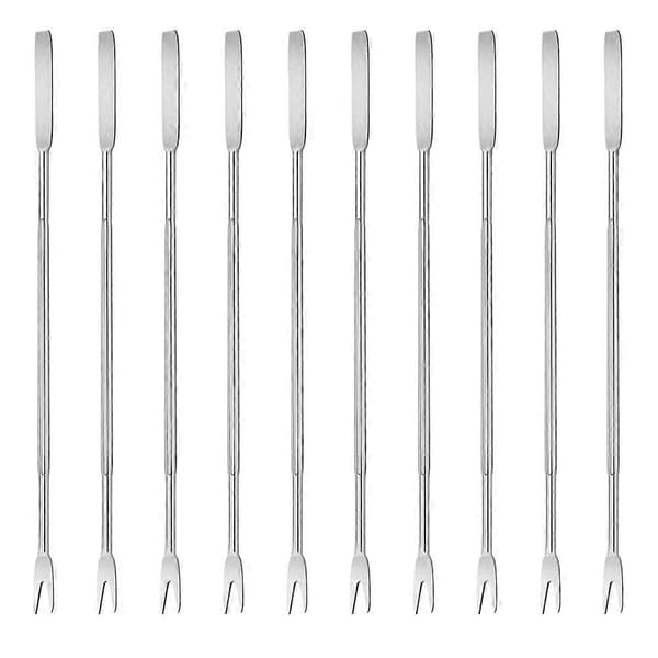 1 Set 10 st Rostfria Skaldjursgafflar Mångsidiga Nötplockare (Silver)