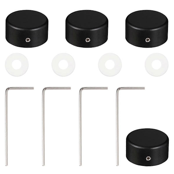 4 Set Pedal Footswitch Toppers med Skruvar Pads Effektor Skyddsknapp