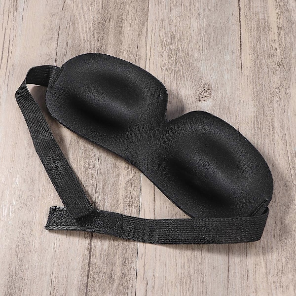 Sovmask Ögonbindel 3D Ögonmask för Tupplur Resa Ljusblock Bekväm (Svart)