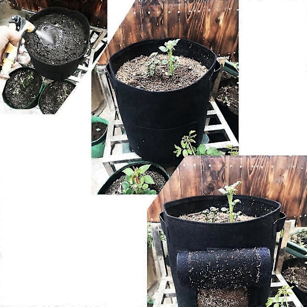 2 stk. Filt Planteposer 10 Gallon Ikke-vevd Stoff Hage Potetpotte Drivhus Grønnsaksdyrking