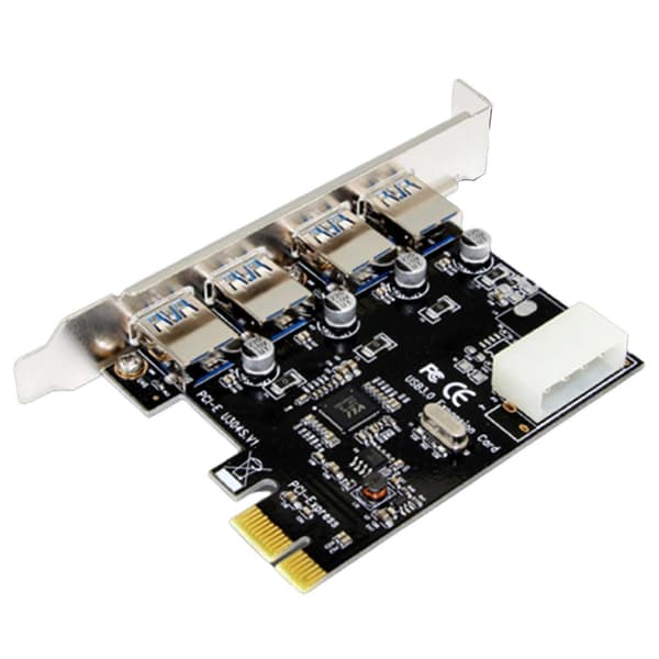 1 Sett 4 Port Pci-e Til Usb 3.0 Hub Pci Utvidelseskort Adapter 5 Gbps Hastighet For Stasjonær PC