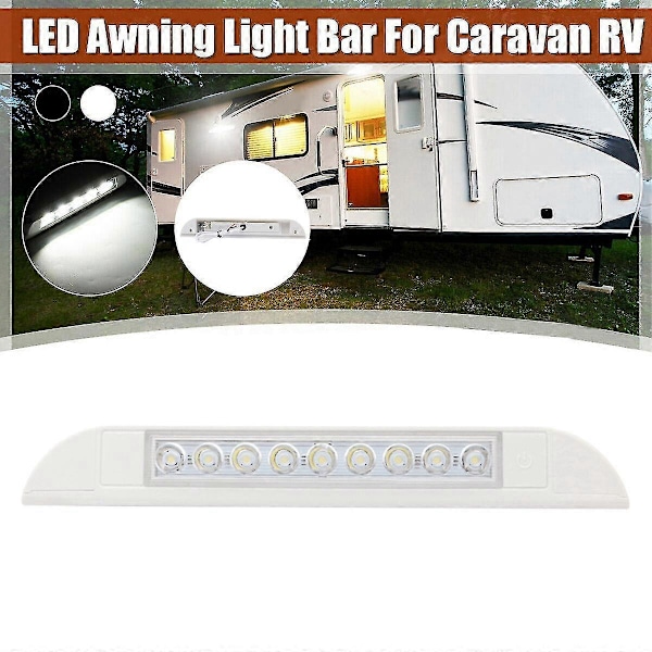 9 Led Markiisivalo 12v 24v Vedenpitävä 256mm Ulkokäyttöön Asuntovaunuun Matkailuautoon Nauhavalo Valkoinen
