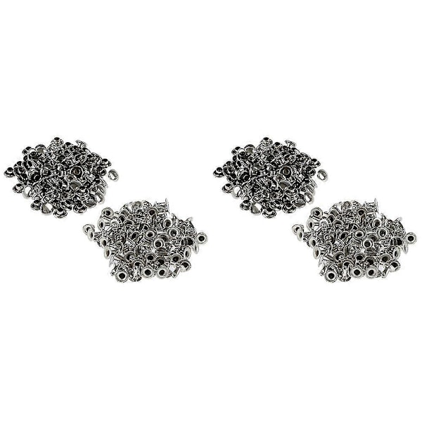 200 Set 6mm Runda Järnnitar Snabbnitar För Nitning, Dekorering, Åtdragning Etc.--silver