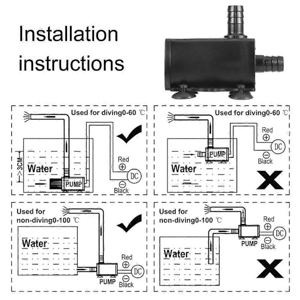 DC5V Mini Børsteløs USB Akvarium Fisketank Dam Fontæne Nedsænkbar Vandpumpe