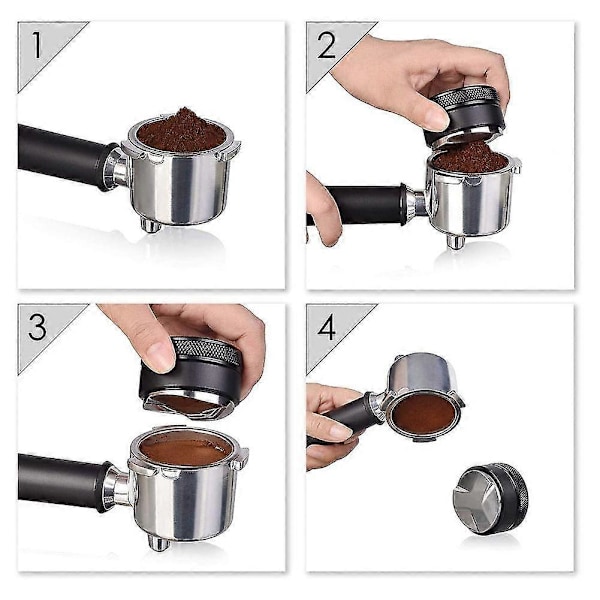 Kaffedistributör, Espresso Distributionsverktyg/nivellerare 3 Vinklade Sluttningar Justerbar Handflate Tamper Passar 4