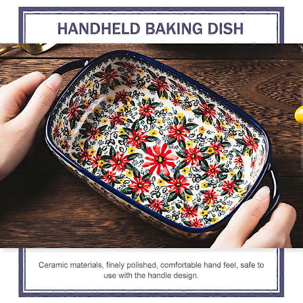 Keramisk Bakeform Rektangulær Bakeutstyr Matlagringsform Keramisk Bakeplate